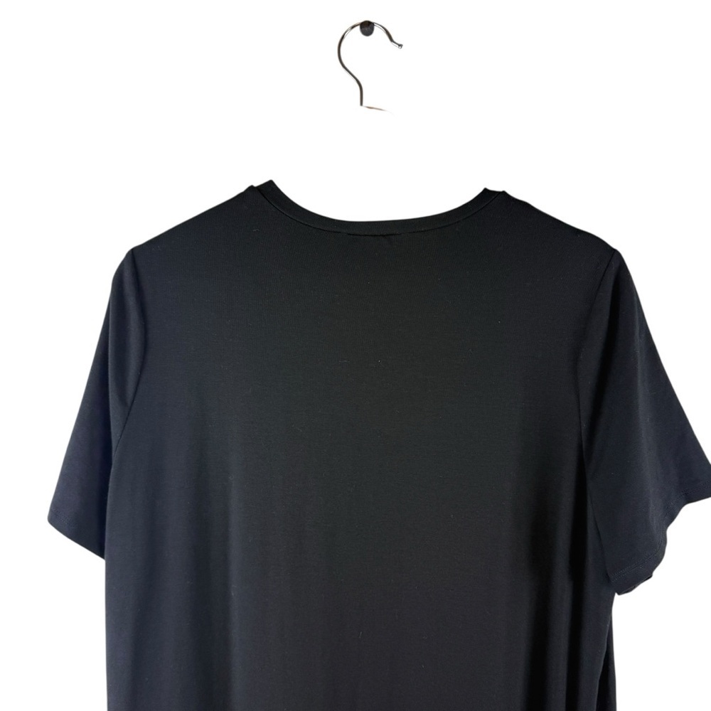Reformation Bronwyn T-shirt dress Sz Small S Black side split stretch - Picture 7 of 10